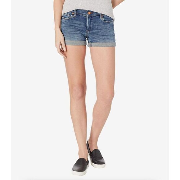 BlankNYC the Fulton distressed rolled raw hem size 25 jean shorts - Picture 1 of 12